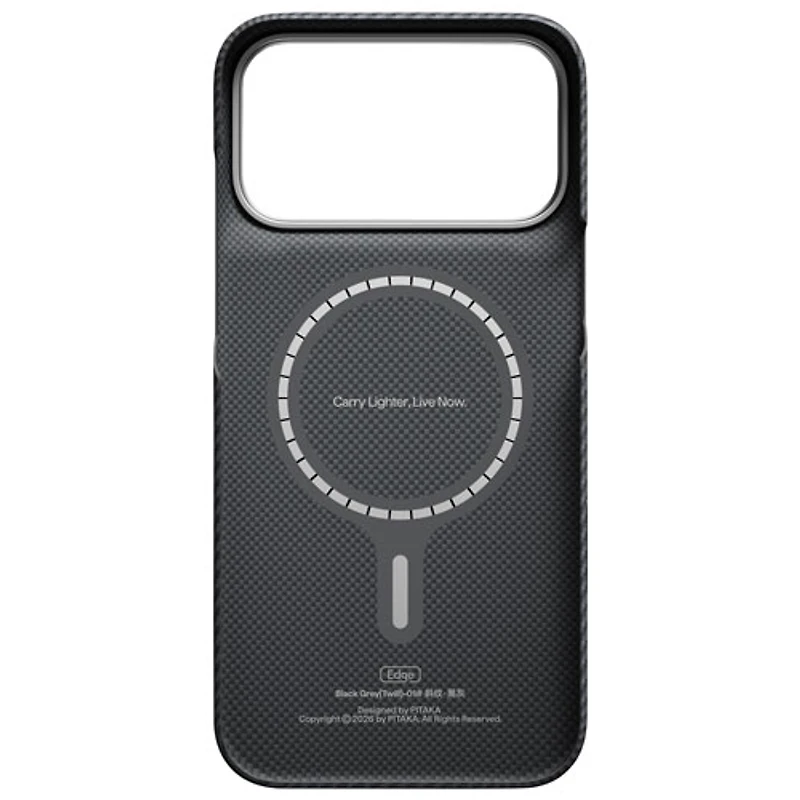 Pitaka Edge Fitted Hard Shell Case with MagSafe for iPhone 18 Pro Max - Black