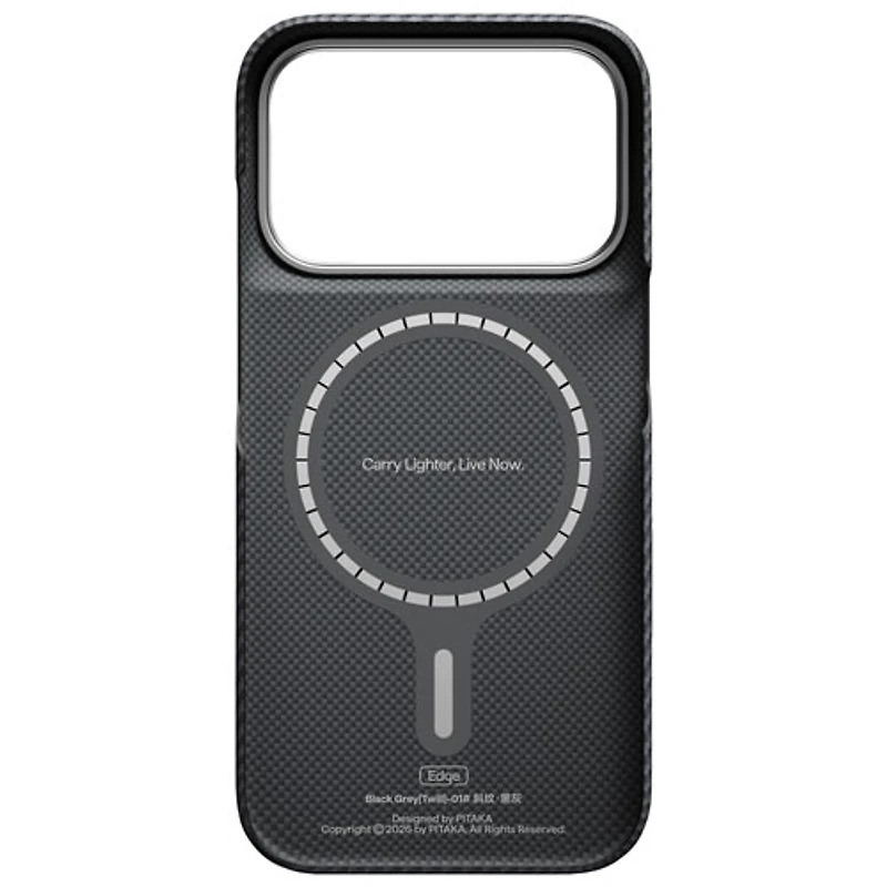 Pitaka Edge Fitted Hard Shell Case with MagSafe for iPhone 18 Pro - Black