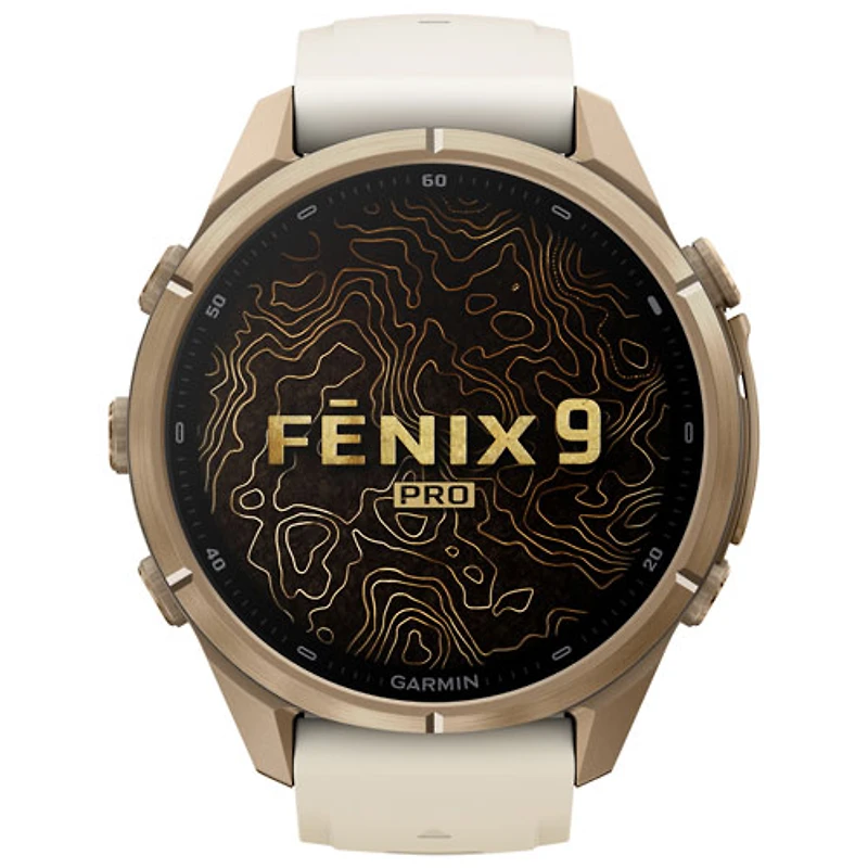 Garmin fēnix 9 Pro 43mm Sapphire AMOLED GPS Multisport Smartwatch - Gold / Cream / French Grey