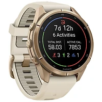 Garmin fēnix 9 Pro 43mm Sapphire AMOLED GPS Multisport Smartwatch - Gold / Cream / French Grey