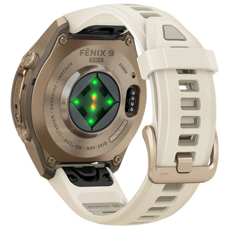 Garmin fēnix 9 Pro 43mm Sapphire AMOLED GPS Multisport Smartwatch - Gold / Cream / French Grey