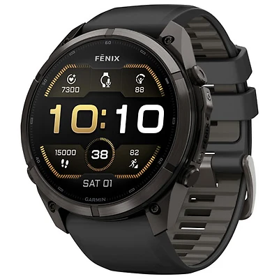 Garmin fēnix 9 Pro 51mm Sapphire AMOLED GPS Multisport Smartwatch - Carbon Grey / Black / Pebble Grey