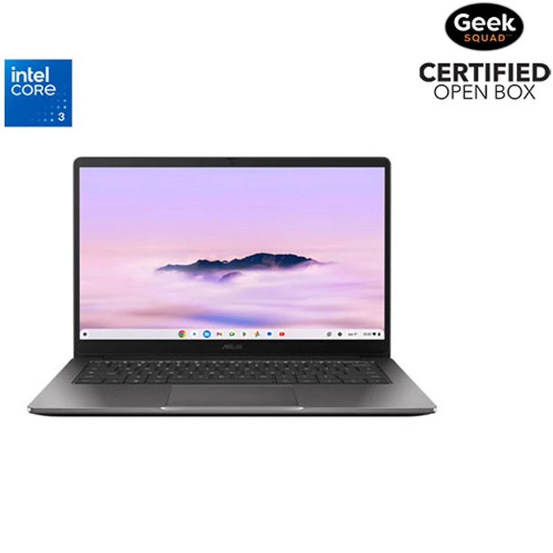 Open Box - ASUS Chromebook Plus CX14 14" Chromebook - Intel Core 3-N355 - 8GB LPDDR5 - 128GB eMMC - ChromeOS - Rock Grey