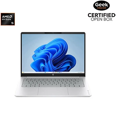 Open Box - HP OmniBook 3 16" 2K WUXGA Laptop - AMD Ryzen 5-40 - 16GB LPDDR5 - 1TB SSD - AMD Radeon 610M Graphics - Windows 11 Home - Glacier Silver
