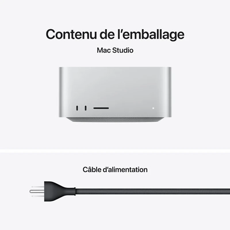 Ordinateur Apple Mac Studio 1 To (MHL74VC/A), processeur Apple M5 Ultra à 30 cœurs / processeur graphique à 64 cœurs / 96 Go de mémoire vive