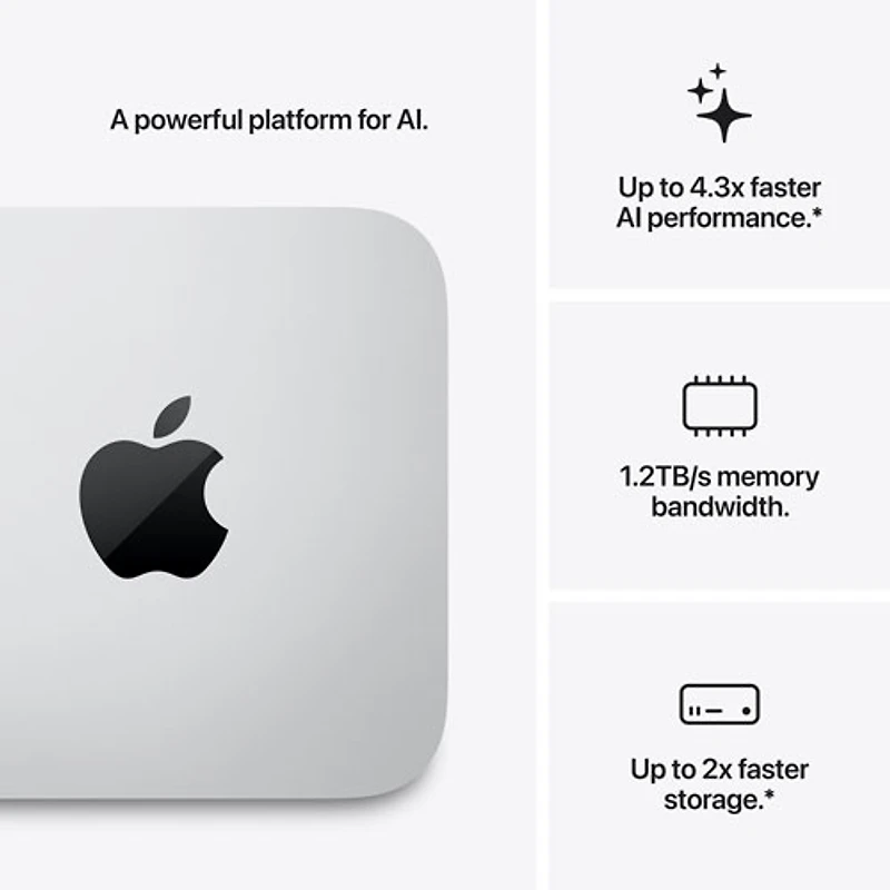 Ordinateur Apple Mac Studio 1 To (MHL74VC/A), processeur Apple M5 Ultra à 30 cœurs / processeur graphique à 64 cœurs / 96 Go de mémoire vive