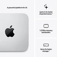 Ordinateur Apple Mac Studio 1 To (MHL74VC/A), processeur Apple M5 Ultra à 30 cœurs / processeur graphique à 64 cœurs / 96 Go de mémoire vive