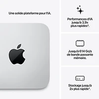 Ordinateur Apple Mac Studio 1 To (MHL74VC/A), processeur Apple M5 Ultra à 30 cœurs / processeur graphique à 64 cœurs / 96 Go de mémoire vive