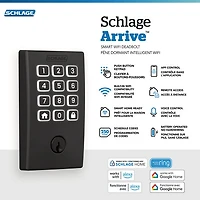 Schlage Arrive Smart WiFi Deadbolt Smart Lock Combo - Matte Black