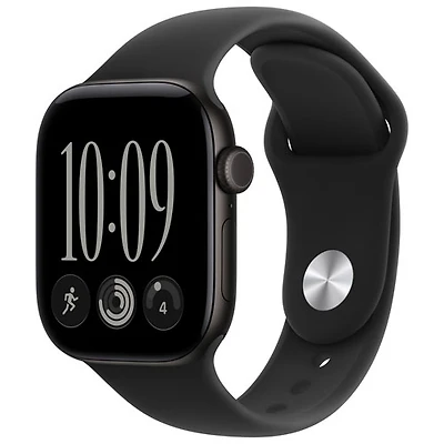 Apple Watch Series 12 (GPS) 42mm Black Aluminum Case with Black Sport Band - Medium/Large