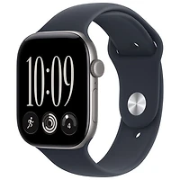 Apple Watch Series 12 (GPS) 46mm Space Grey Aluminum Case with Navy Blue Sport Band - Small/Medium