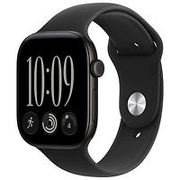 Apple Watch Series 12 (GPS) 46mm Black Aluminum Case with Black Sport Band - Medium/Large
