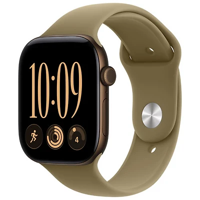 Apple Watch Series 12 (GPS) 46mm Dark Bronze Aluminum Case with Olive Sport Band - Medium/Large