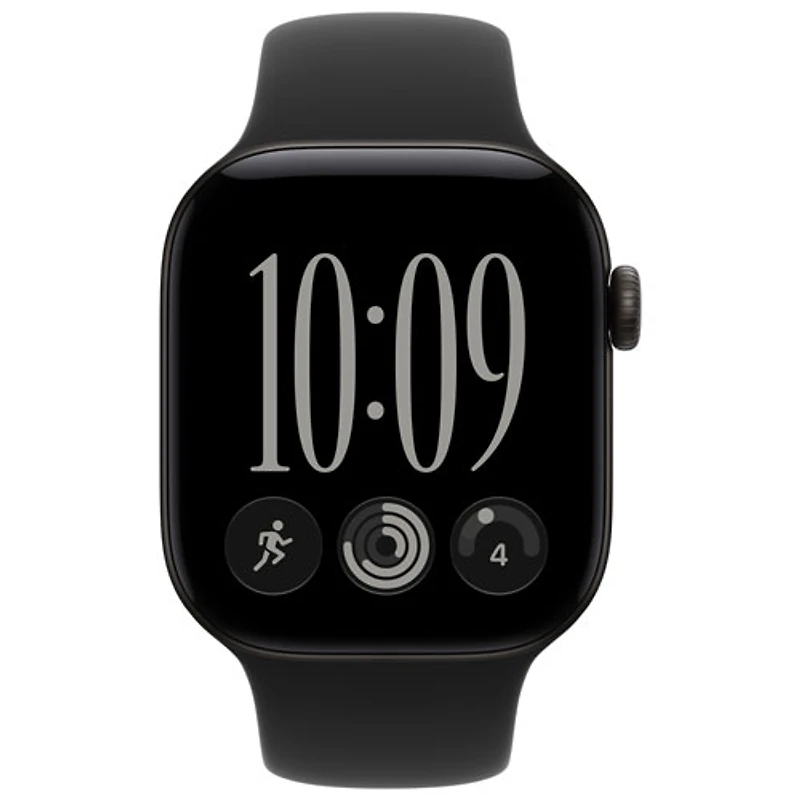 Apple Watch Series 12 (GPS + Cellular) 42mm Black Aluminum Case with Black Sport Band - Medium/Large