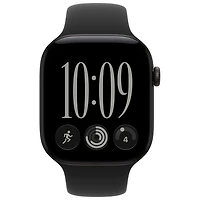 Apple Watch Series 12 (GPS + Cellular) 46mm Black Aluminum Case with Black Sport Band - Medium/Large