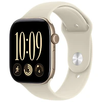 Apple Watch Series 12 (GPS + Cellular) 46mm Light Gold Aluminum Case with Sand Sport Band - Small/Medium