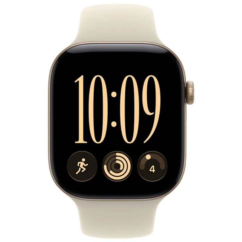 Apple Watch Series 12 (GPS + Cellular) 46mm Light Gold Aluminum Case with Sand Sport Band - Small/Medium