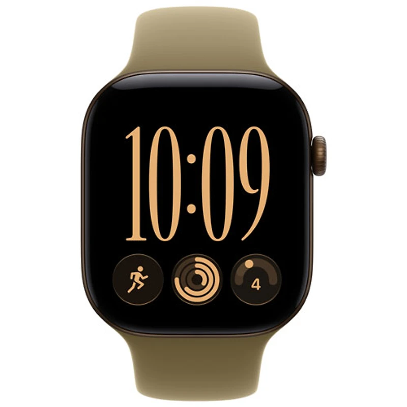 Apple Watch Series 12 (GPS + Cellular) 46mm Dark Bronze Aluminum Case with Olive Sport Band