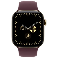 Apple Watch Series 12 (GPS + Cellular) 42mm Radiant Gold Titanium Case with Burgundy Sport Band