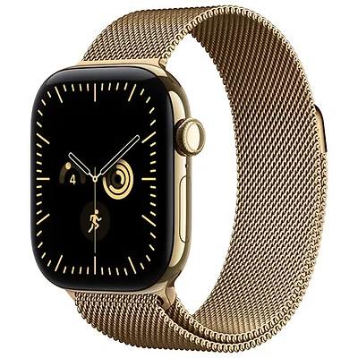 Apple Watch Series 12 (GPS + Cellular) 42mm Radiant Gold Titanium Case with Radiant Gold Milanese Loop