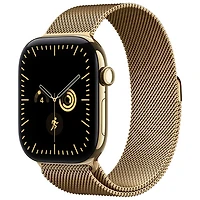 Apple Watch Series 12 (GPS + Cellular) 46mm Radiant Gold Titanium Case with Radiant Gold Milanese Loop - Medium/Large