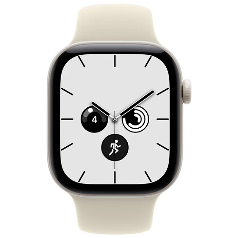 Apple Watch Series 12 (GPS + Cellular) 42mm Pearl White Ceramic Case with Sand Sport Band - Small/Medium