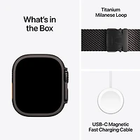 Apple Watch Ultra 4 (GPS + Cellular) 49mm Black Titanium Case with Black Milanese Loop