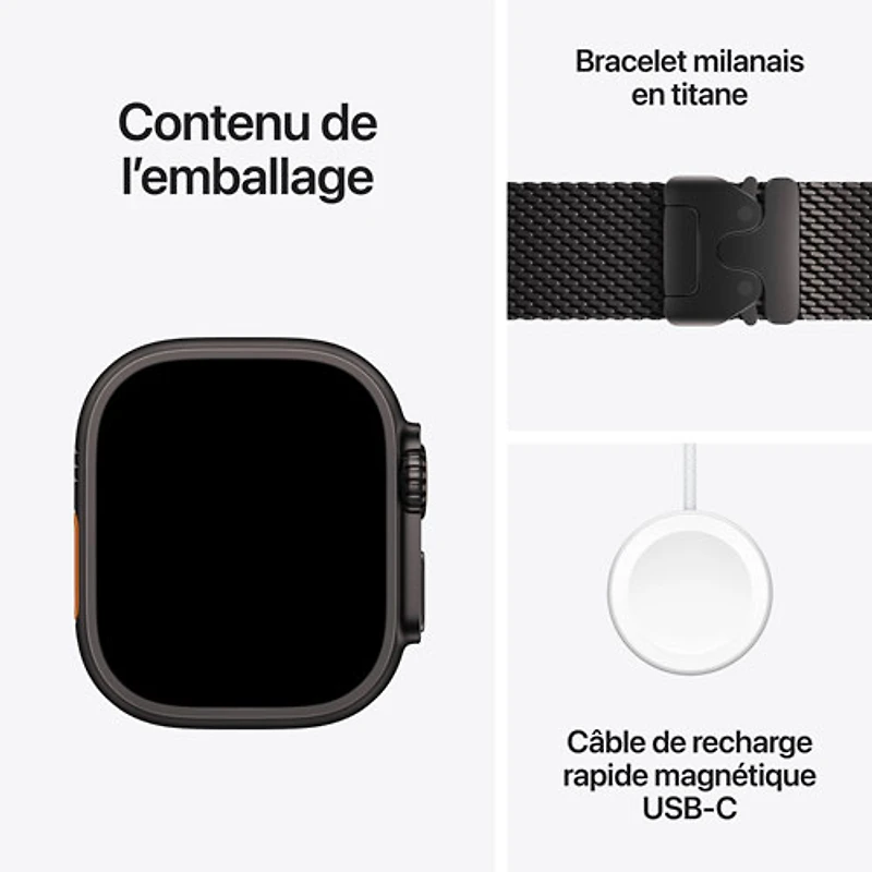 Apple Watch Ultra 4 (GPS + Cellular) 49mm Black Titanium Case with Black Milanese Loop