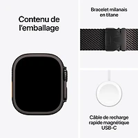 Apple Watch Ultra 4 (GPS + Cellular) 49mm Black Titanium Case with Black Milanese Loop