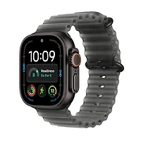 Apple Watch Ultra 4 (GPS + Cellular) 49mm Black Titanium Case with Translucent Black Ocean Band