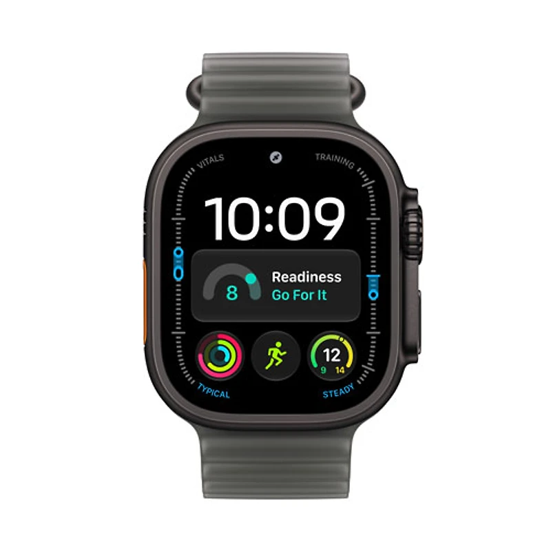 Apple Watch Ultra 4 (GPS + Cellular) 49mm Black Titanium Case with Translucent Black Ocean Band