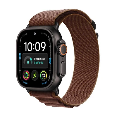 Apple Watch Ultra 4 (GPS + Cellular) 49mm Black Titanium Case with Burgundy Alpine Loop