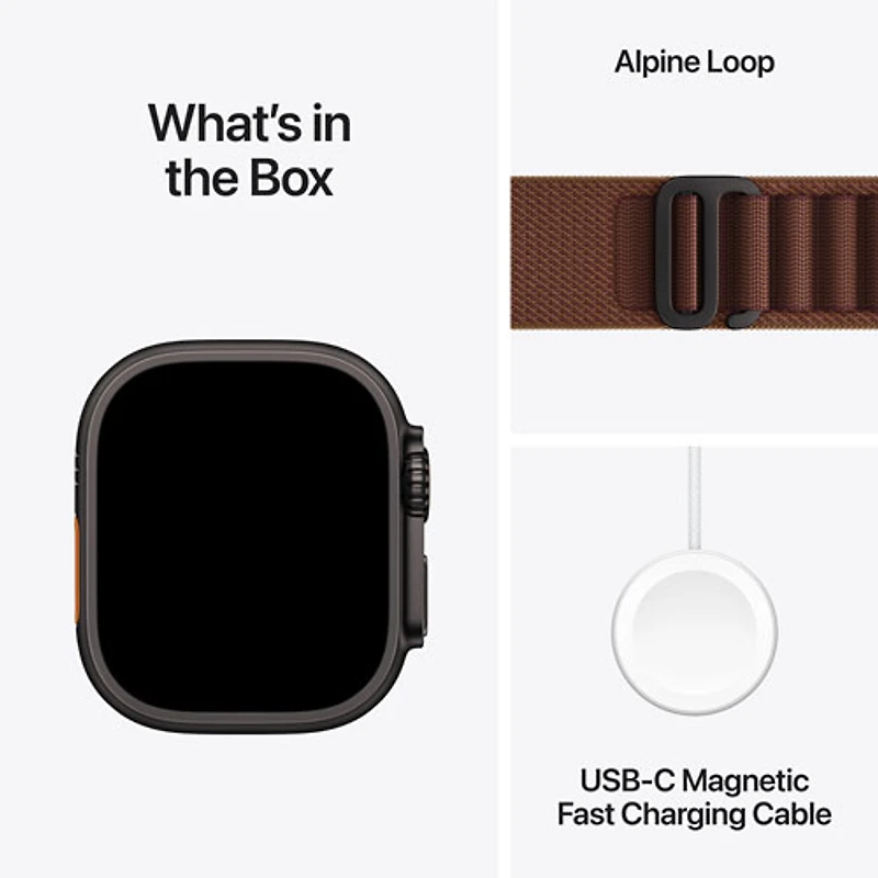 Apple Watch Ultra 4 (GPS + Cellular) 49mm Black Titanium Case with Burgundy Alpine Loop