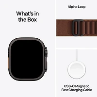 Apple Watch Ultra 4 (GPS + Cellular) 49mm Black Titanium Case with Burgundy Alpine Loop