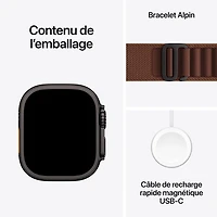 Apple Watch Ultra 4 (GPS + Cellular) 49mm Black Titanium Case with Burgundy Alpine Loop