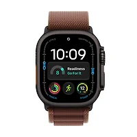 Apple Watch Ultra 4 (GPS + cellulaire) 49 mm avec boîtier en titane noir et bracelet Alpin bourgogne – Moyen