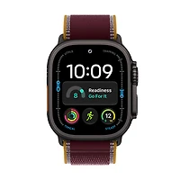 Apple Watch Ultra 4 (GPS + Cellular) 49mm Black Titanium Case with Burgundy Trail Loop