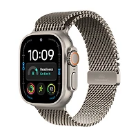 Apple Watch Ultra 4 (GPS + Cellular) 49mm Natural Titanium Case with Natural Milanese Loop - Medium