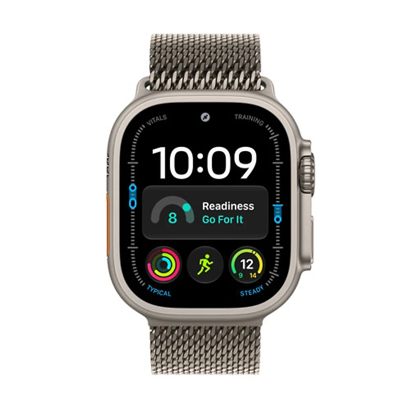 Apple Watch Ultra 4 (GPS + Cellular) 49mm Natural Titanium Case with Natural Milanese Loop - Medium