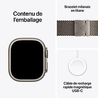 Apple Watch Ultra 4 (GPS + Cellular) 49mm Natural Titanium Case with Natural Milanese Loop - Medium