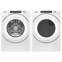 Laveuse à chargement frontal HE de 5 pi³ et sécheuse électrique de 7,4 pi³ de Whirlpool - Blanc