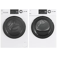 GE 2.8 Cu. Ft. Front Load Steam Washer & 4.1 Cu. Ft. Electric Dryer - White