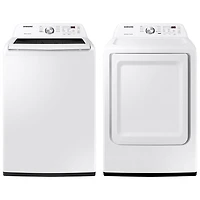 Laveuse haute efficacité à chargement par le haut 5,2 pi³/sécheuse électrique 7,2 pi³ Samsung-Blanc