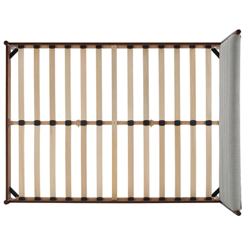 Camille Transitional Platform Bed - Double - Grey/Dark Wood