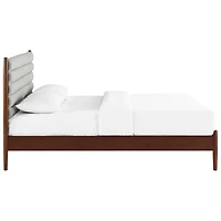 Camille Transitional Platform Bed - Queen - Light Grey