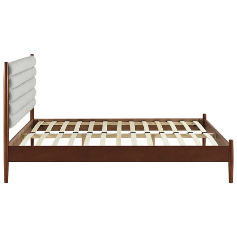 Camille Transitional Platform Bed - Queen - Light Grey