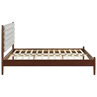 Camille Transitional Platform Bed - Queen - Light Grey