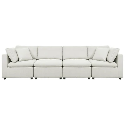 Billie 4-Piece Modular Transitional Polyester Sectional Sofa Sets - Light Grey