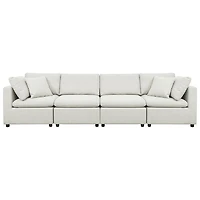 Billie 4-Piece Modular Transitional Polyester Sectional Sofa Sets - Light Grey