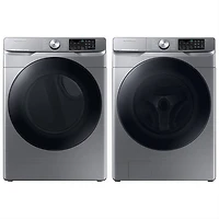 Samsung 5.2 Cu. Ft. High Efficiency Front Load Steam Washer & 7.5 Cu. Ft. Gas Steam Dryer - Platinum